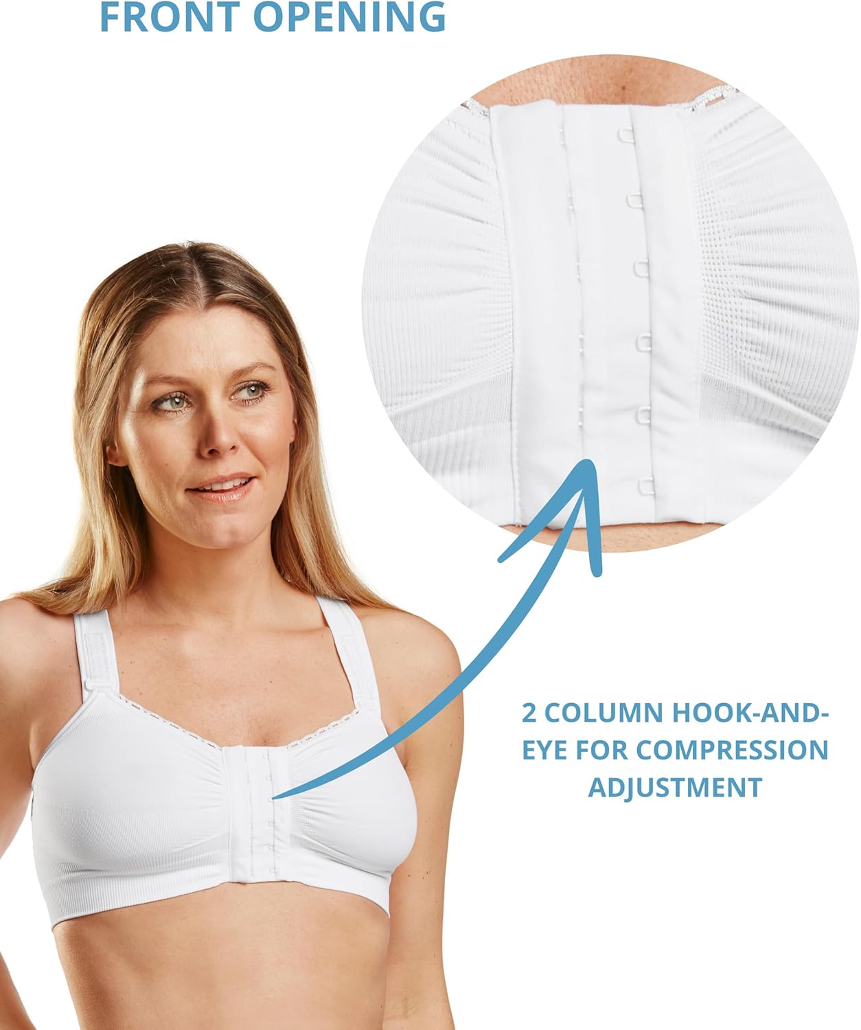 Alice Post Surgery Compression Bra w/Adjustable Straps | Post Surgical Bra Front Closure - Image 5