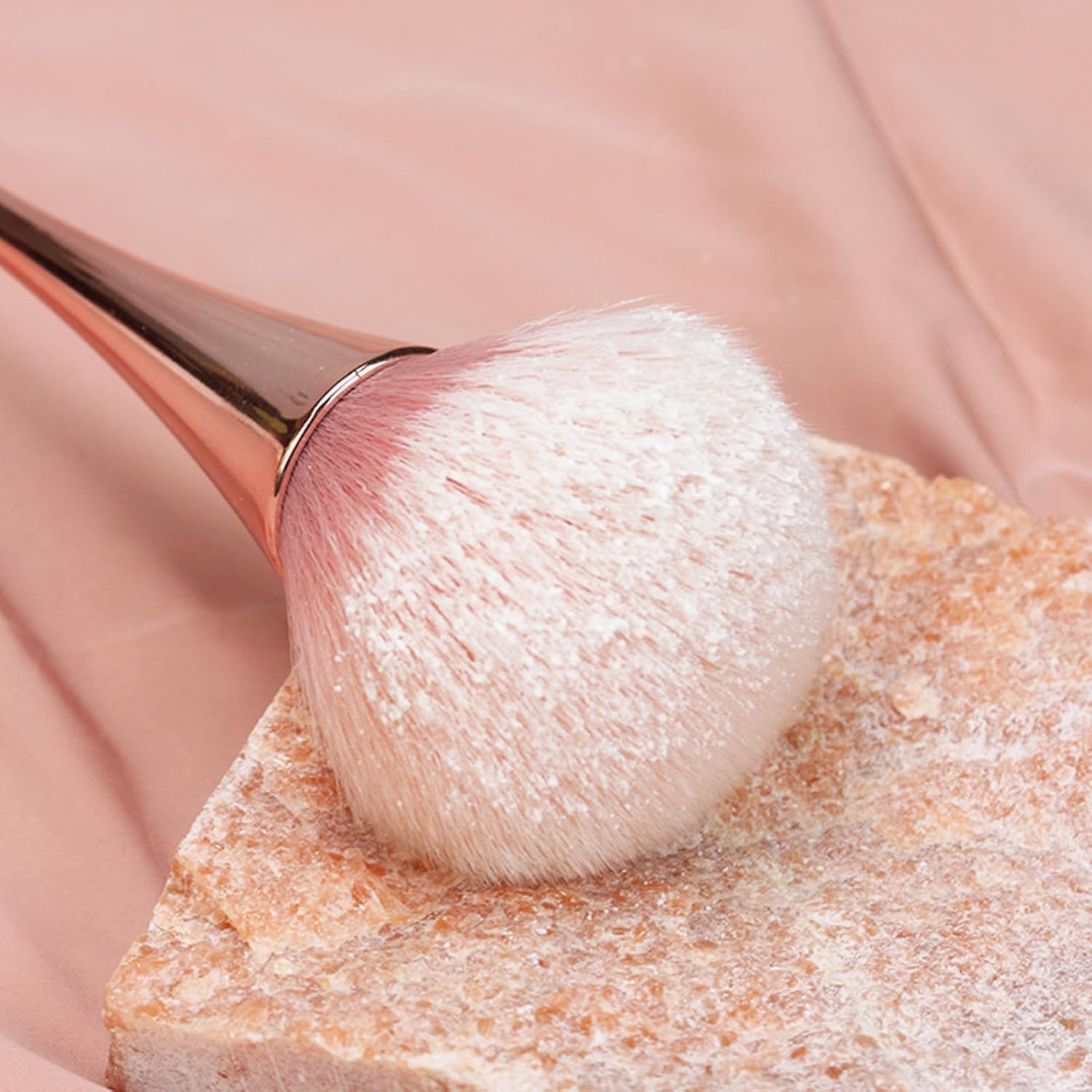 2Pcs Rose Gold Nail Art Dust Powder Remover Brush, Nail Art Dust Cleaner Brush, Soft Cleaner Brush for Makeup, Nail Dust Brush for Acrylic Nails Manicure Brush