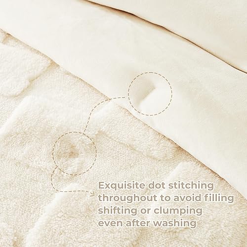 Miniatura 5 de Cozy Bliss Juego de edredón esponjoso tamaño individual, edredón sherpa ultrasuave, juego de ropa de cama cálido de 2 piezas con 1 funda de almohada