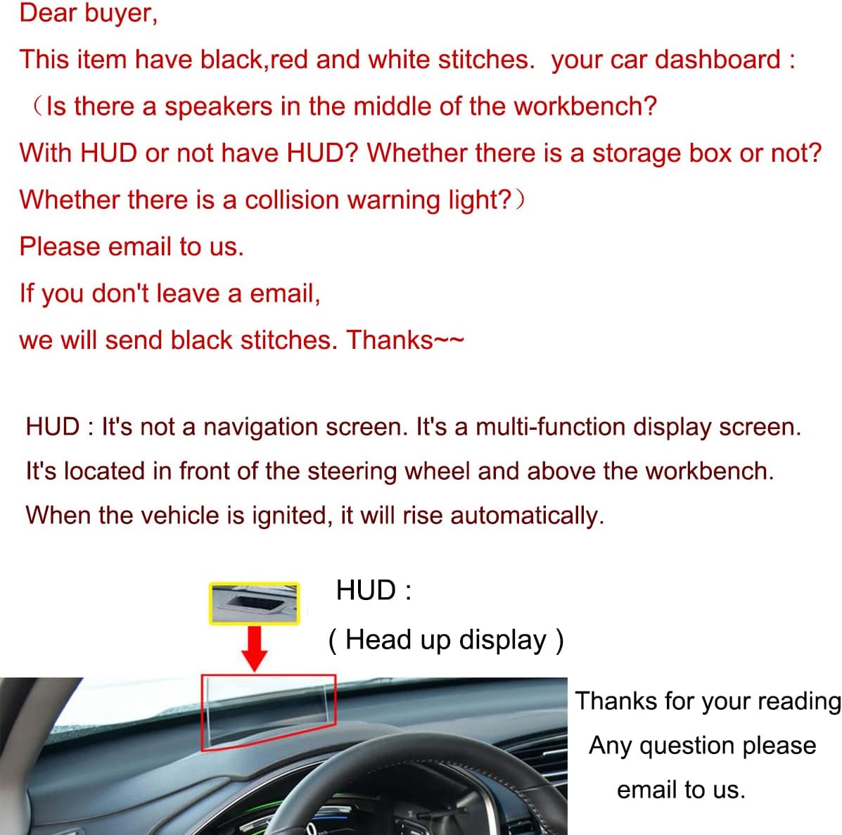 Black Leather Style Car Dash Mat Dashboard Cover Dash Panel Interior Console Pad Compatible for Hyundai Kona 2024-2025-2026