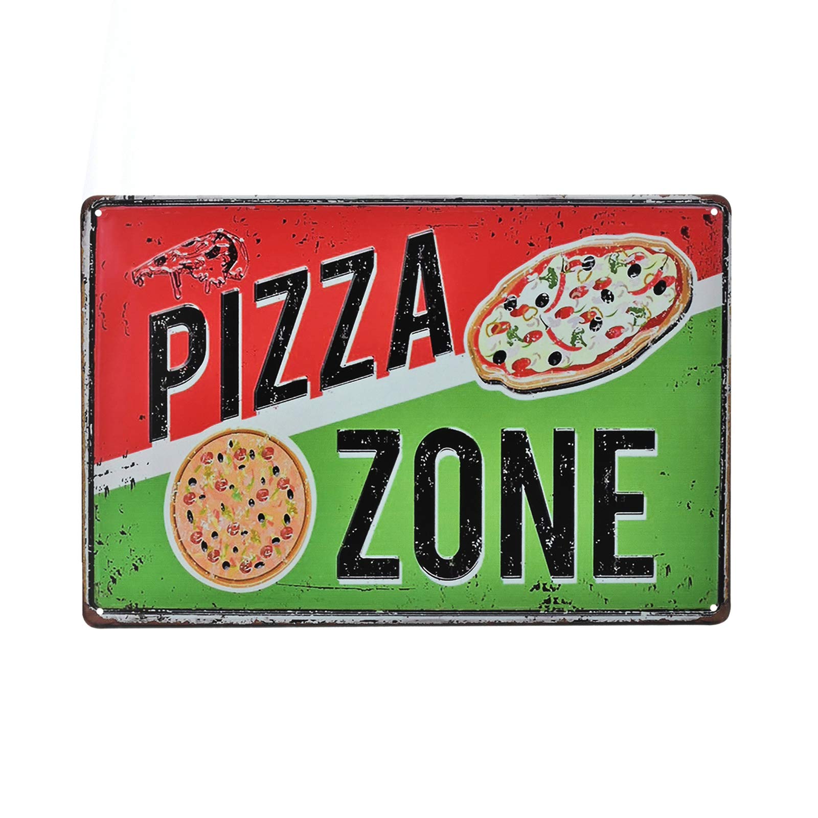 SMAZDFXX Vintage Metal Sign - Pizza Fast Food Shop Tin Sign Wall Decor Prints 12"x16"