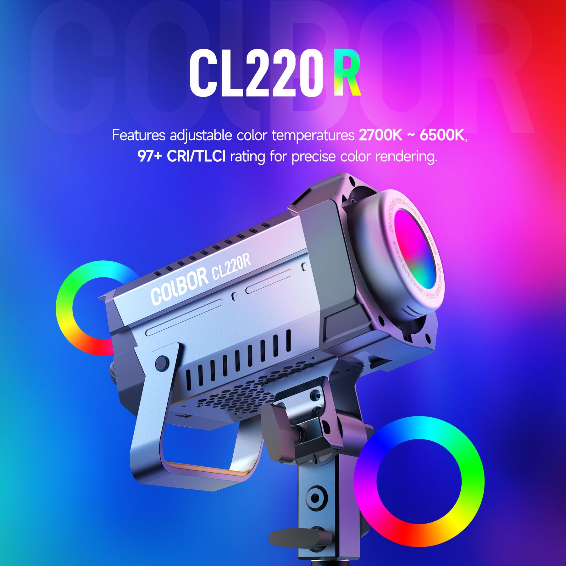 Amazon | COLBOR CL220R RGB撮影用ライト 220W COB撮影ライト 13種類