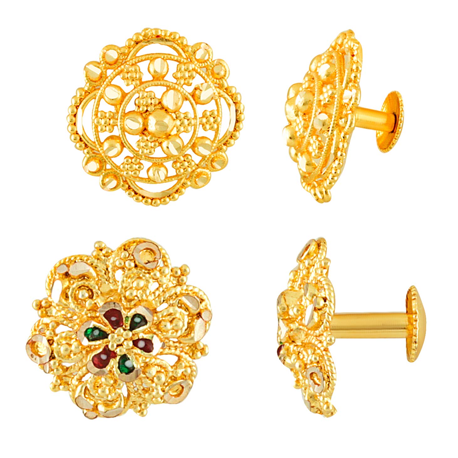 MEENAZ Earrings For Women girls Combo Set Pack Traditional Temple 1 One Gram Gold 18k Copper Brass Ruby Meenakari South Indian Screw Back Studs Tops Stud Fashion Stylish Hoop Bali Ear rings combo-M37 (B08P9FNMGL) Amazon Price History, Amazon Price Tracker