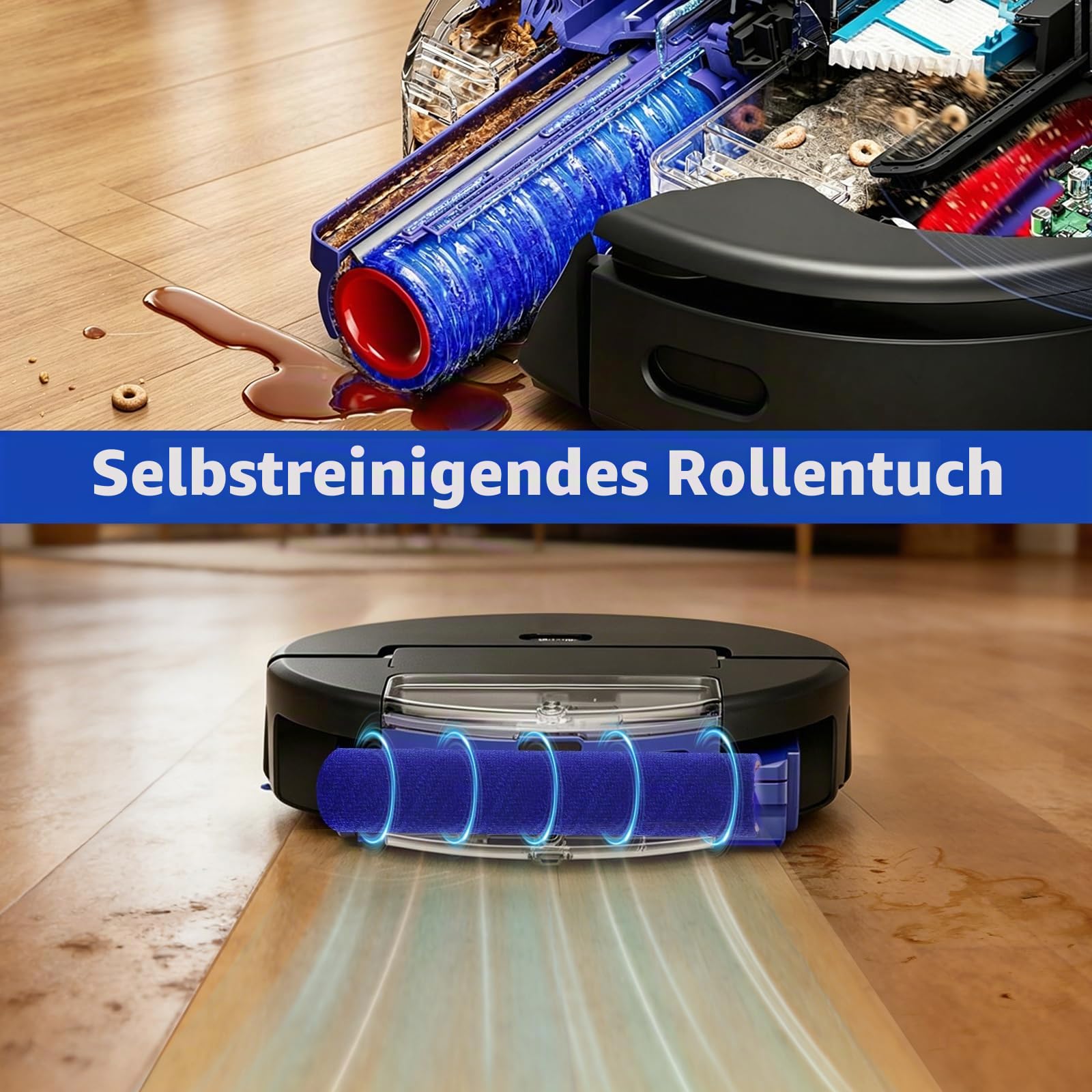18 Stück Ersatzteile für Dyson Spot+ Scrub AI Roboter-Staubsauger, 2 Hauptbürsten, 2 Rollmopp, 8 Seitenbürsten, 6 HEPA-Filter