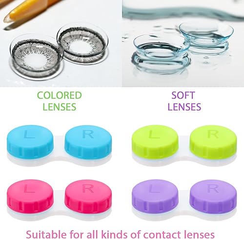 Miniatura 4 de Nicunom Paquete de 80 fundas coloridas para lentes de contacto, cajas de contacto a granel, kit de almacenamiento en remojo, 4 colores