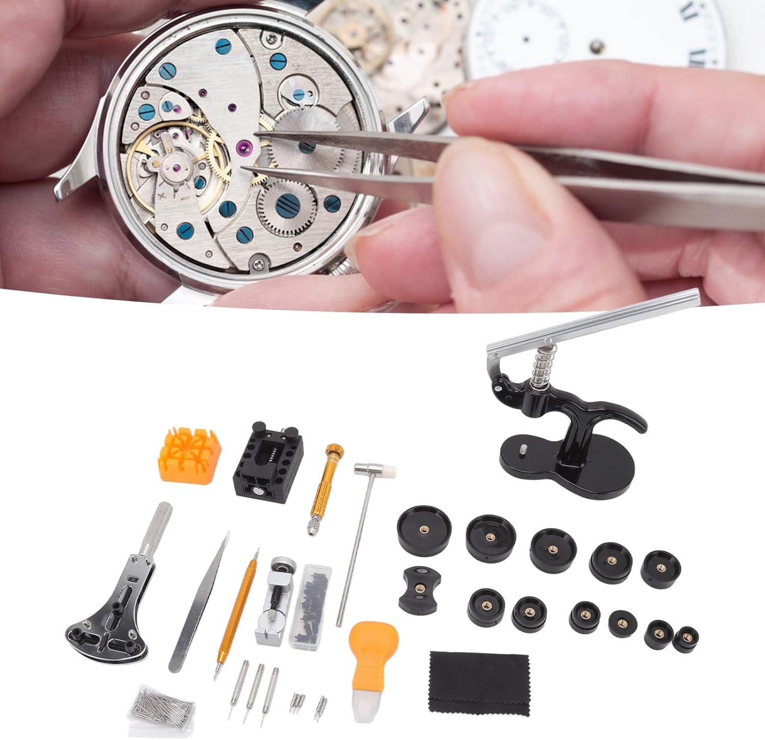 Kit Profesional de reparación de Relojes, Kit de Herramientas para Relojes, Herramienta de reparación de Relojes para Cambio y reemplazo de Correas de Relojes.