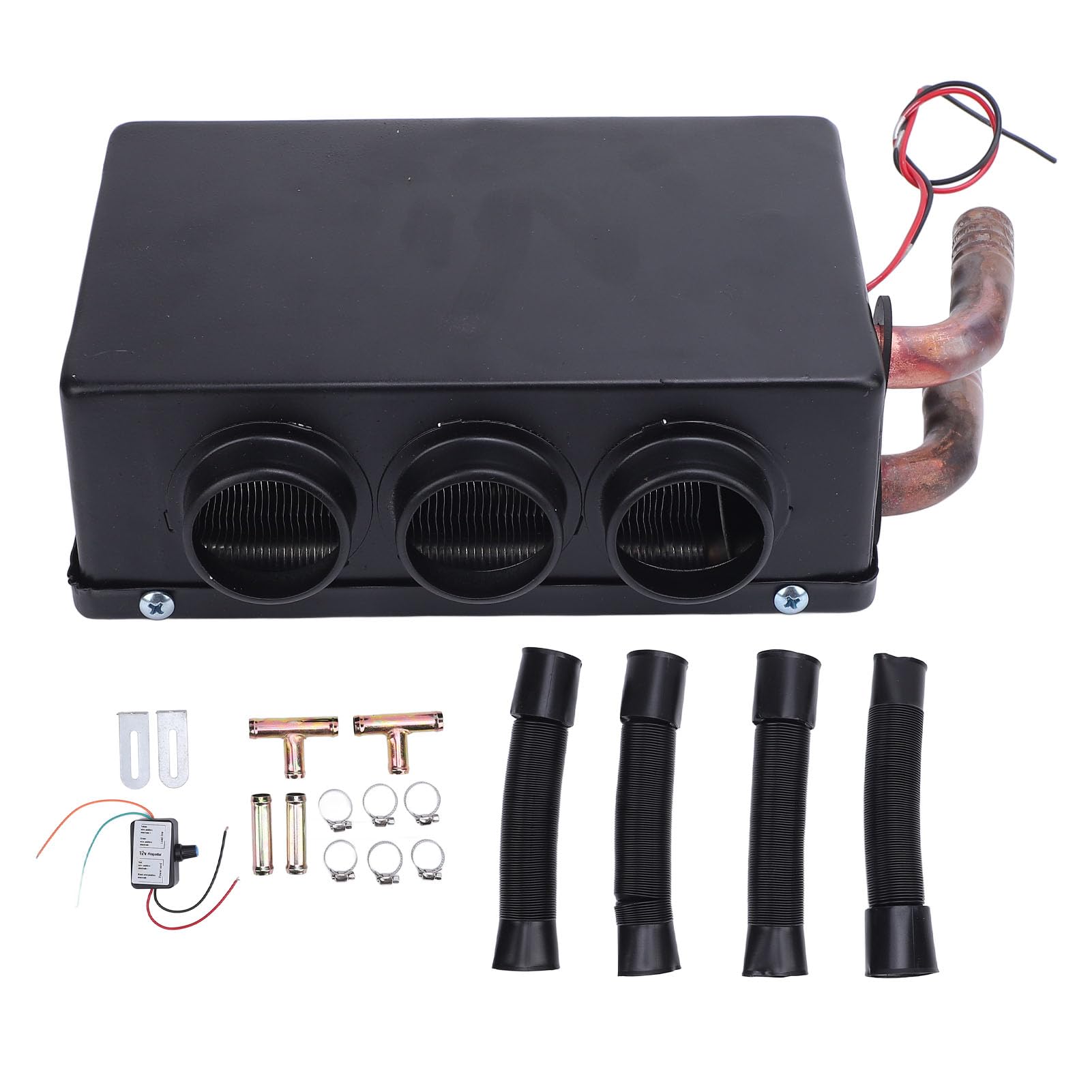 Przenośny Grzejnik Samochodowy 500W 80CFM 8500 BTU Ogrzewanie Wodne Wentylator Odmrażający 12V Wentylator Grzejnika Samochodowego 3-portowy Grzejnik 12V z Ogrzewaniem Odmrażanie