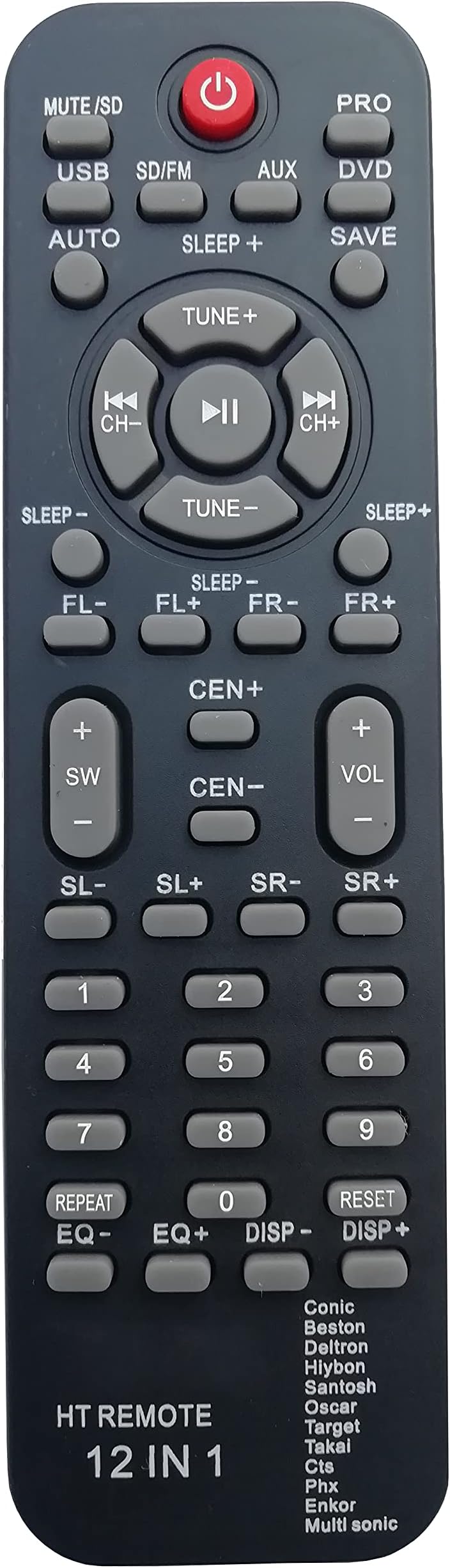 LipiWorld® 12 in 1 True ONE Home Theater System Remote for mitashi Conic Beston deltron hiybon Santosh Oscar Target takai cts PHX enkor multisonic and Many More