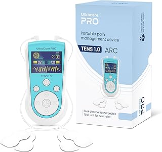UltraCare PRO TENS 1.0 (ARC) - TENS Machine for Physiotherapy - Joint & Muscle Pain Relief - 25 Modes 50 Intensity Levels - Rechargeable - Dual Channel - Travel Friendly - Portable & Lightweight