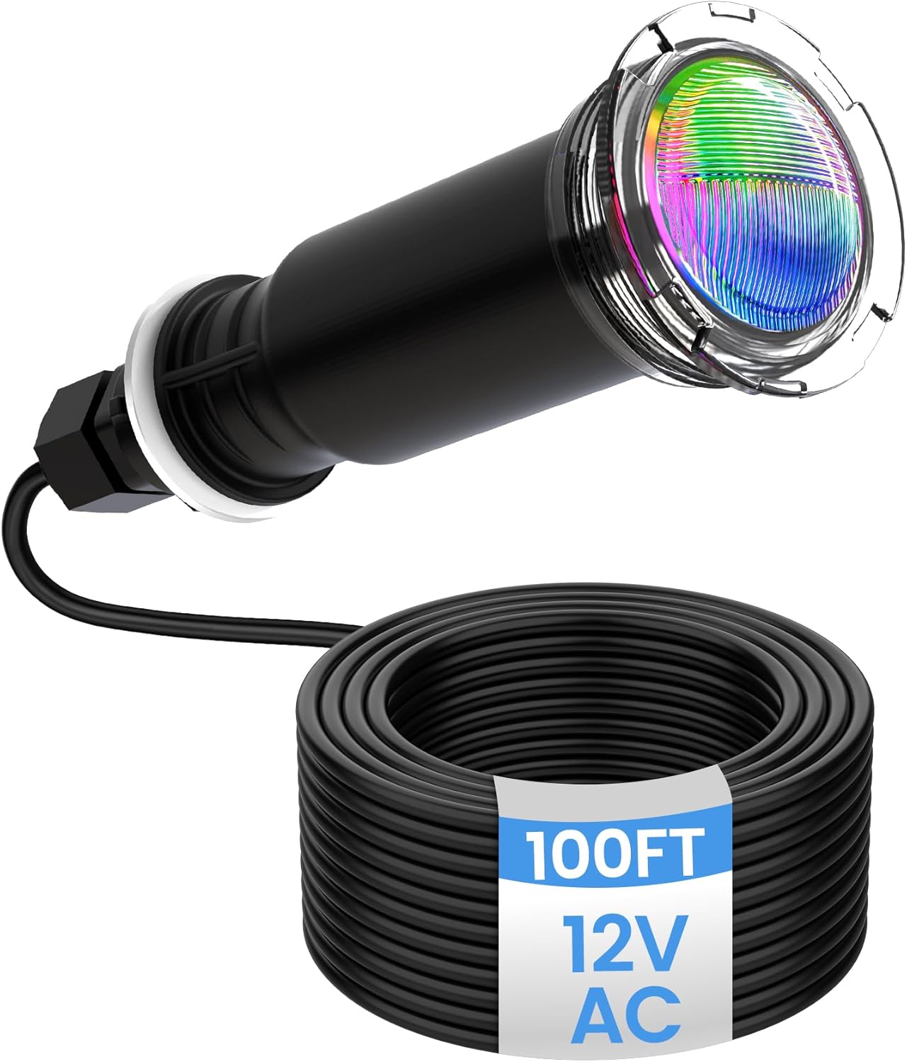 Luz LED RGBW para piscina enterrada, 100 ft, IP68, 12V AC