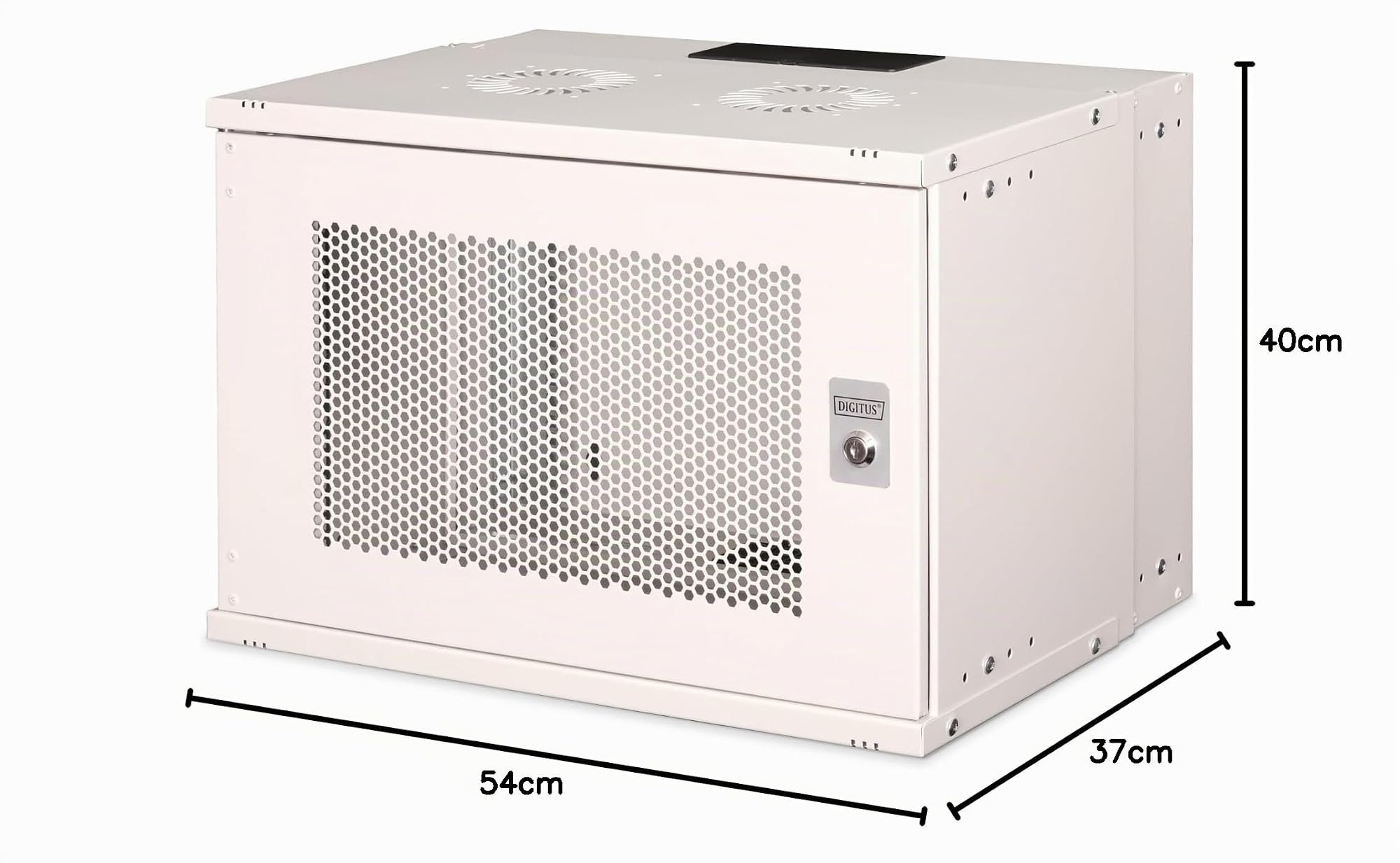 DIGITUS Armario de Red – 19 Pulgadas, 7U – Sin Montar – Soho Pro – Gris | 400 mm de profundidad – 319,25 mm de profundidad útil – montaje en pared – Carga máxima: 60 kg – puerta de acero perforada