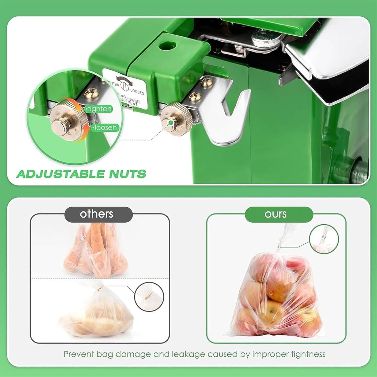 Machine Manuelle À Nouer Les Sacs avec Pression Réglable Et 2000 Boucles en U pour L'Emballage Et Le Regroupement De Produits Alimentaires