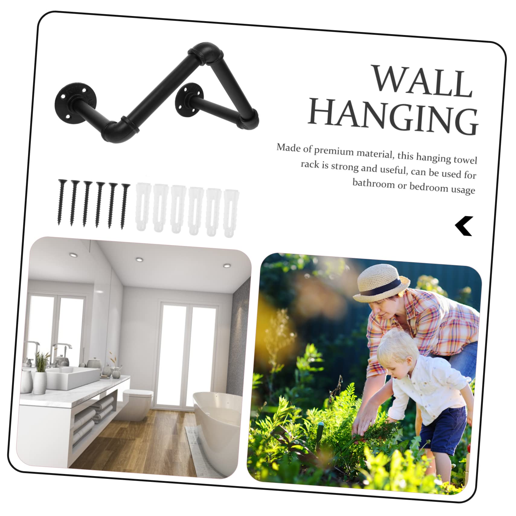 1juego Toallero De Colgante Multi-Funcional para Pared Organizador De Toallas Accesorio Decorativo Duradero y Práctico para Hogar