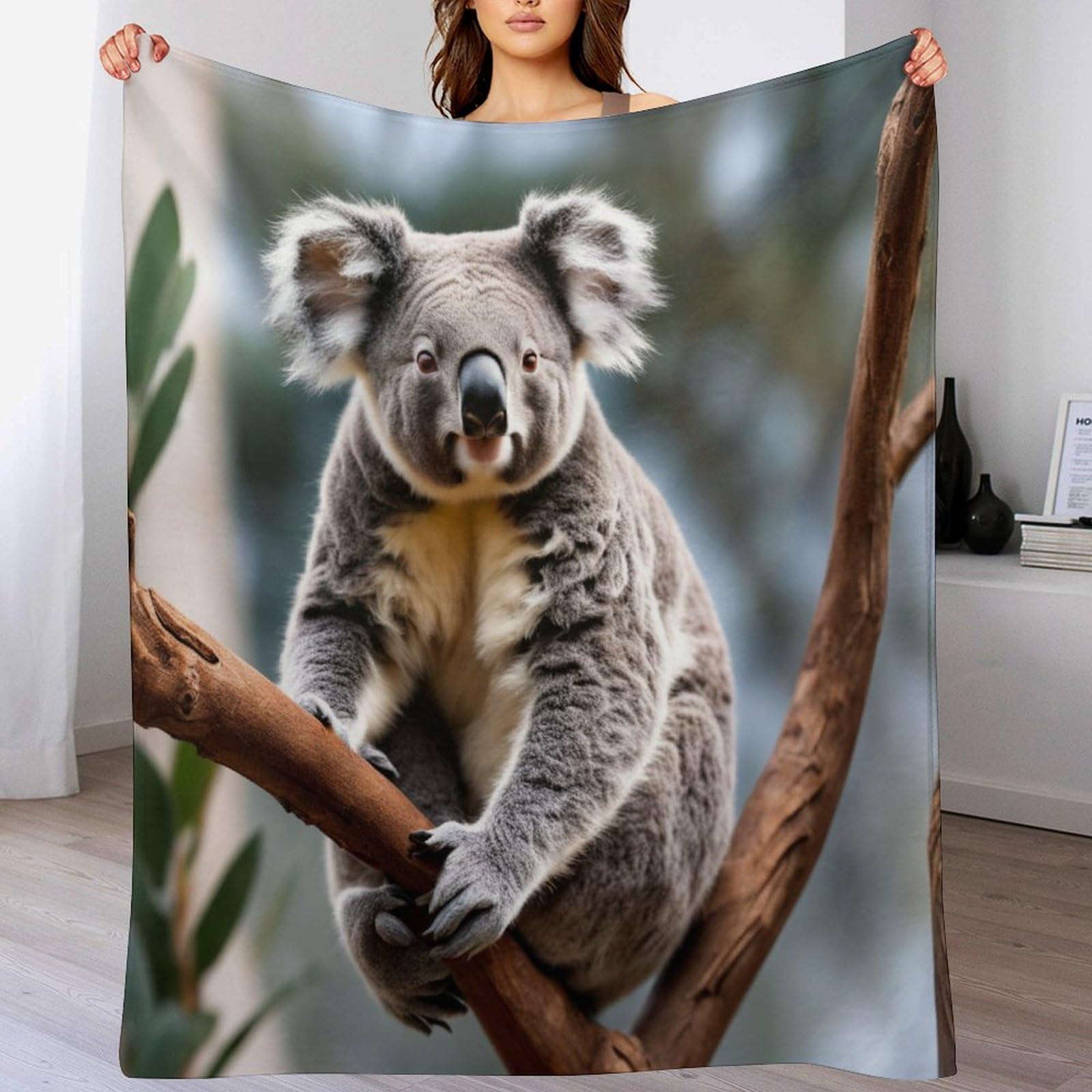 Couverture douce koala en flanelle pour vos soirées sur le canapé