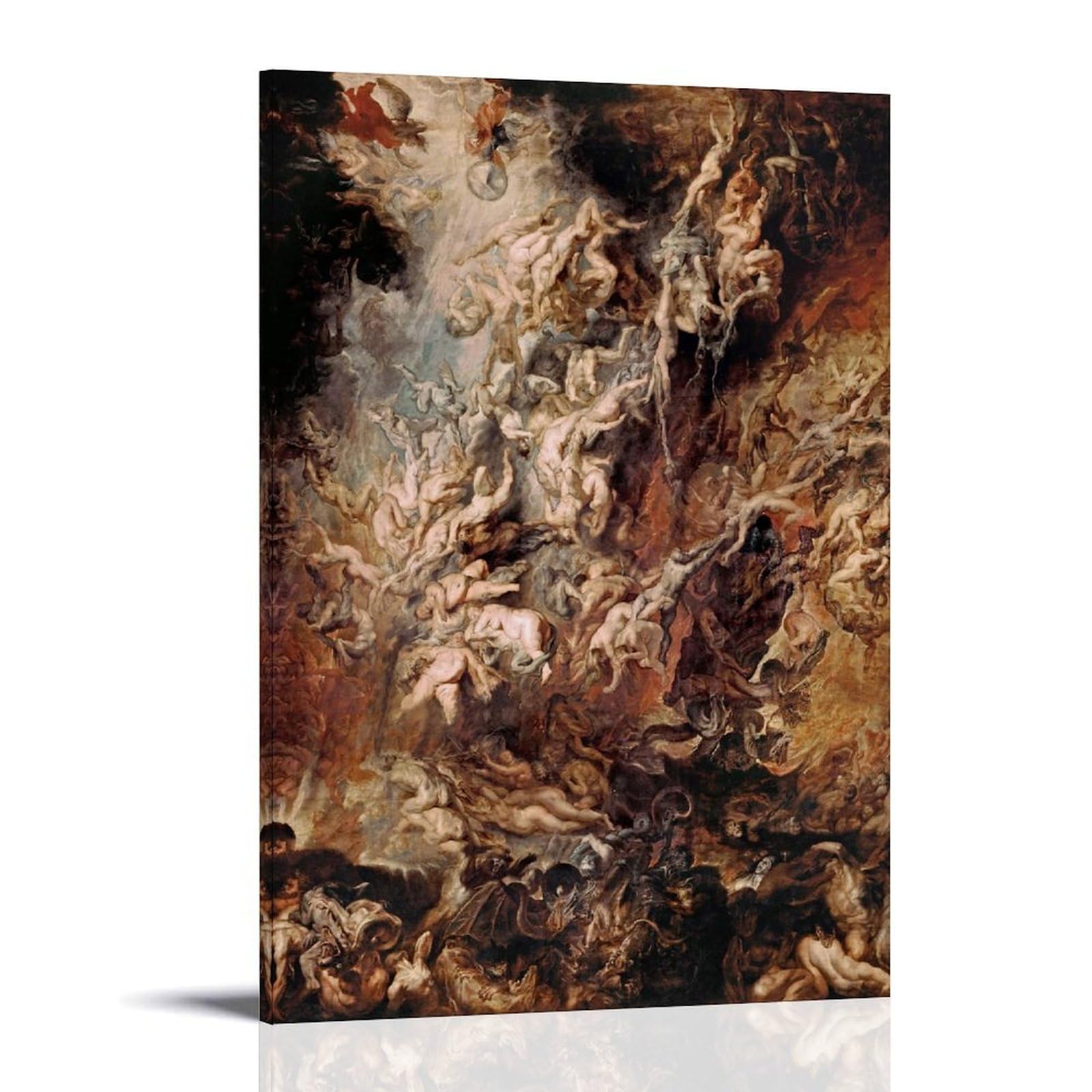 Xuxuecc Frame Peter Paul Rubens Wall Art Prints Paintings Poster The Fall Of The Damned Cool Artworks Painting Wall Art Canvas Prints Hanging Picture Home Decors Gift Idea 24X36inch(60X90cm)