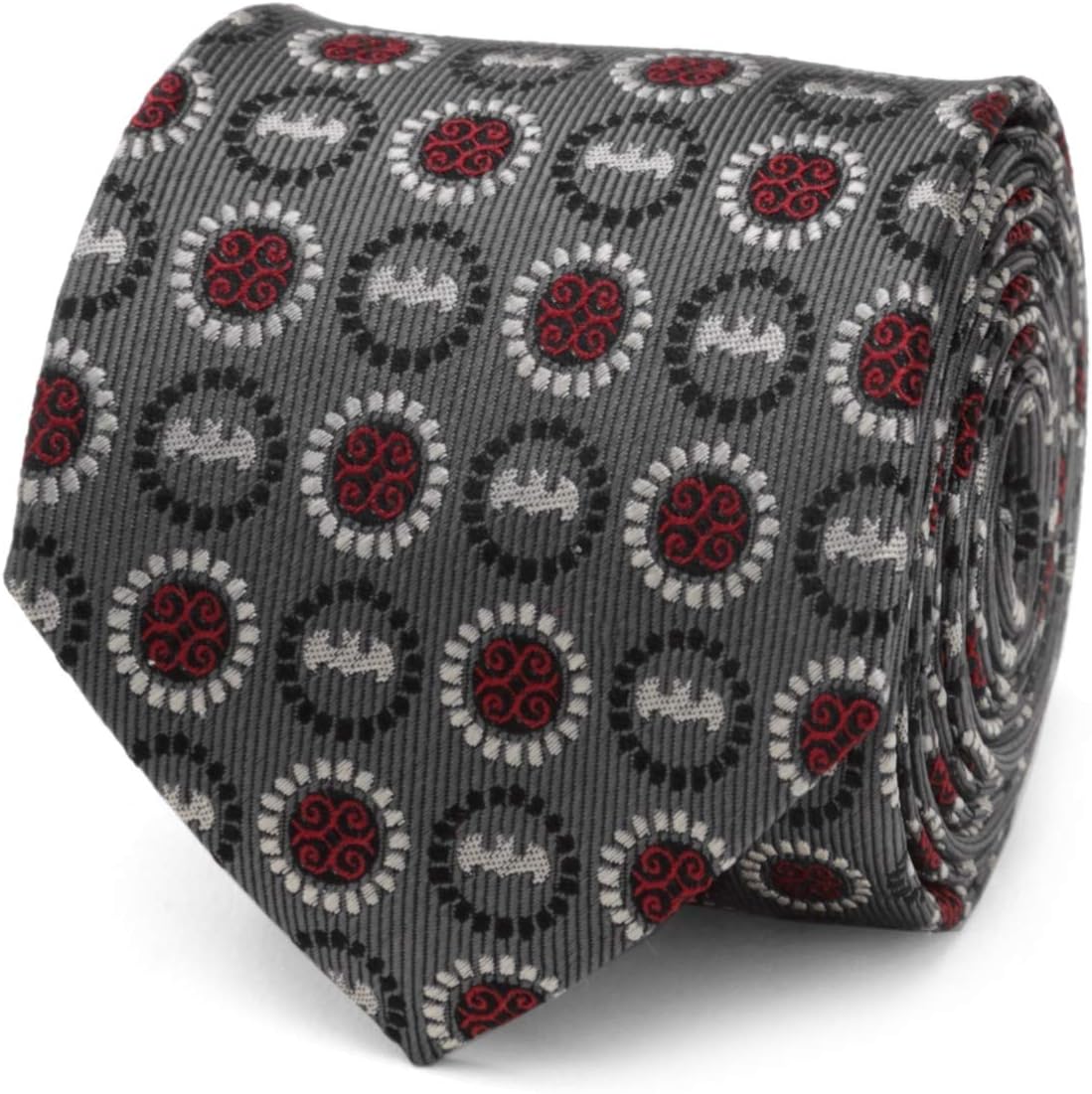 Batman Medallion Symbol Charcoal Silk Men's Tie