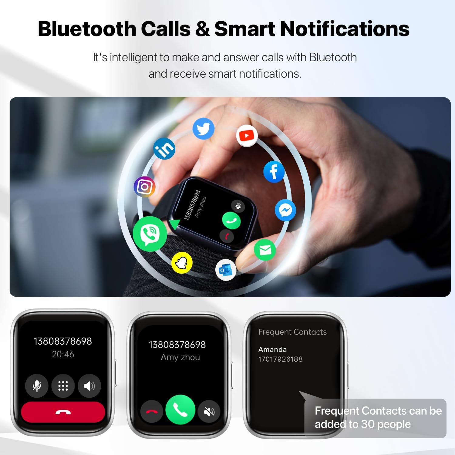 JeeJTek Relojes inteligentes para hombres y mujeres, dial dinámico HD de 1.8 pulgadas, rastreador de fitness 2025 con 100 modos deportivos, monitor de frecuencia cardíaca/sueño, IP68 impermeable