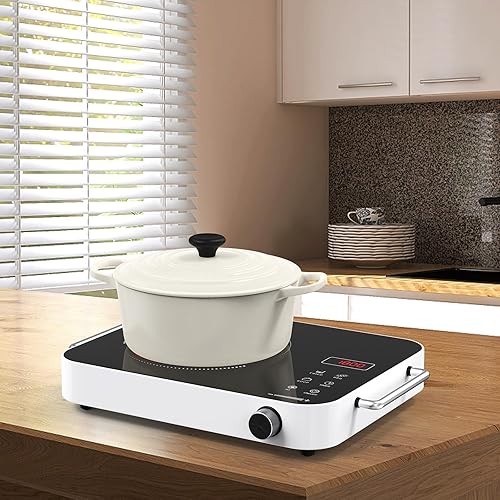 Vista 9 de Placa de cocina eléctrica de 110V, estufa eléctrica portátil de 1800W, placa caliente infrarroja, quemador individual Nafewin para encimera