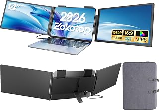 One Cable No Driver Laptop Screen Extender, 14" FHD IPS Ultra-Slim Triple Portable Monitor, Single USB-C Plug & Play, Travel Monitor for 13"-16.5" Windows & MacBook