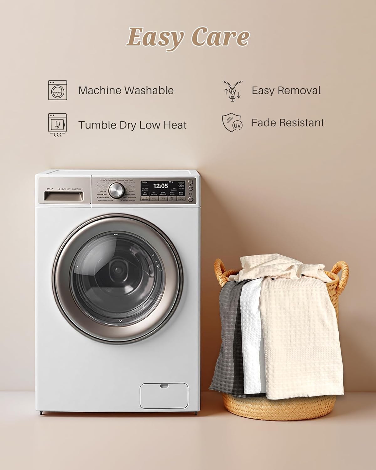 YZ HOME Waffle Weave Body Pillow for Adults - Memory Foam Body Pillow with Removable Pillowcase - Firm and Fluffy - Large Long Bed Pillows for Side Sleepers, Washable, 20x54 Inch(Beige)