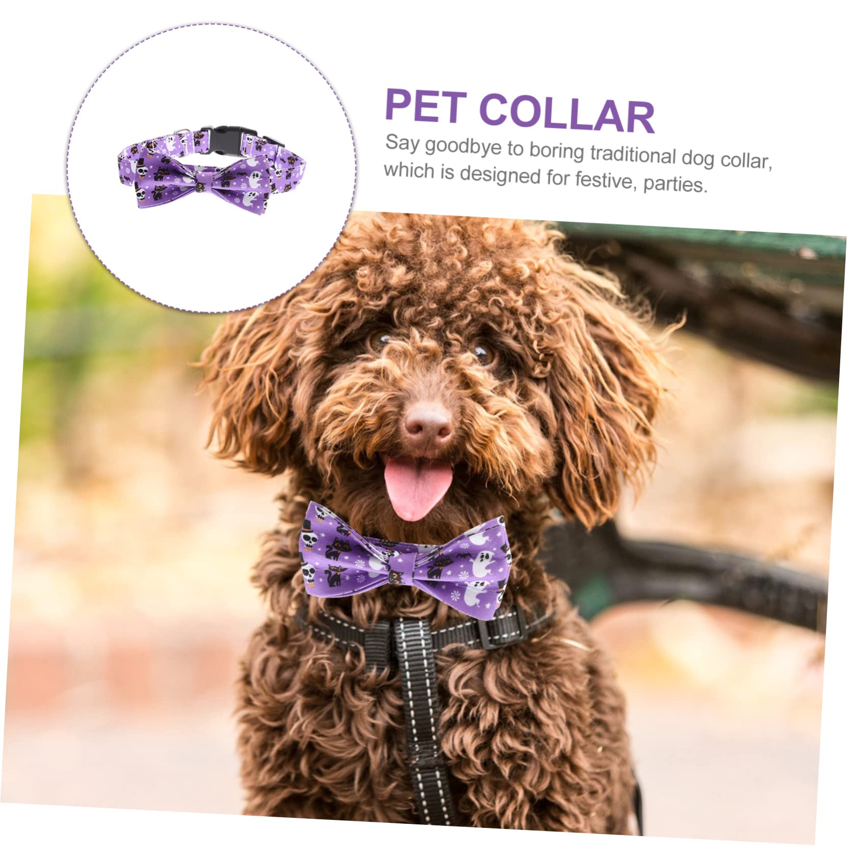BESPORTBLE 4stücke Dekorativer Halloween Katzenhalsband Mit Abnehmbarem Schleifenmotiv Festliches Purpurfarbenes Design Für Ihre Katze Für Partys Und Besondere Anlässe