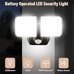 Battery Powered Motion Sensor Security Light,5000K 1000LM High Brightness,6 -Month Battery Life,No Wiring Installation,49FT Sensing Distance,Indoors or Outdoor Used,2-Year Warranty