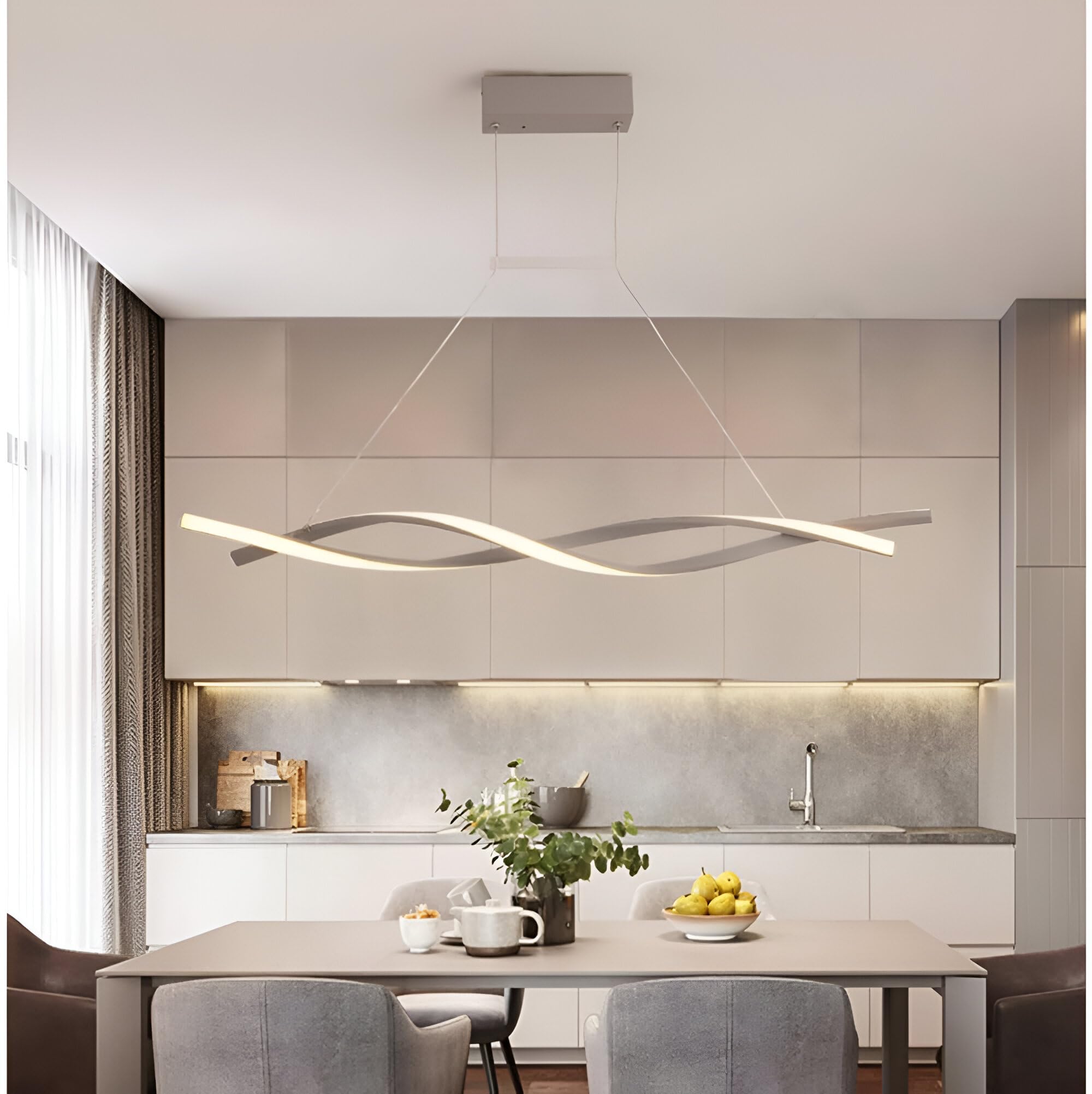 Arcadia Lampadario a Sospensione 5000LM 45W 100cm - Modello Hera (Bianco)