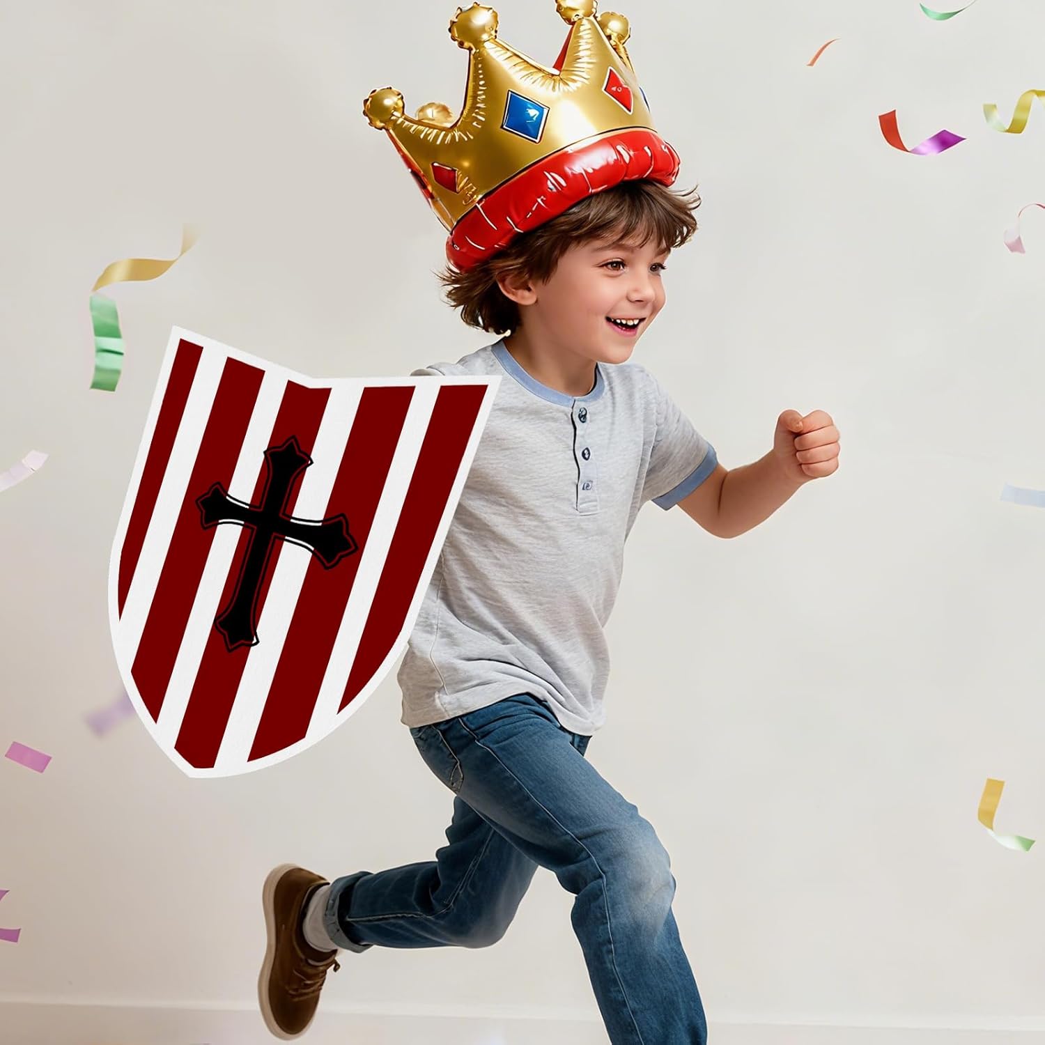 DECHOUS 15Pcs Blank Paper Shields: DIY Crafts Cardboard Shields to Decorate for Children, Knight Play, Castle Activities, Party Decoration, 16.5X 13 Inch