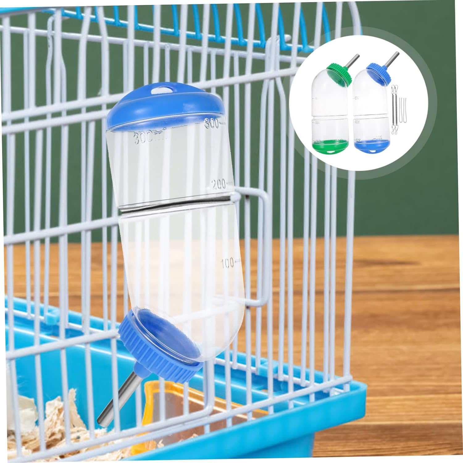 MERRYHAPY 2pcs Animal Drinking Fountain Pet Water Bottle Feeder for Rabbits Bunnies Guinea Pigs Visual Tube for Easy Water Level Check Random Color