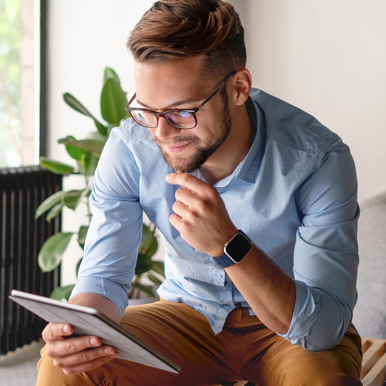 Bandletic Magnetic Watch Band Compatible with Apple Watch 49mm 46mm 45mm 44mm 42mm Bands for Men Wrist Solo Loop, Sport Silicone Strap for iWatch Series 11 10 9 8 7 6 5 4 3 2 1 SE3 SE2 Ultra,Navy Blue