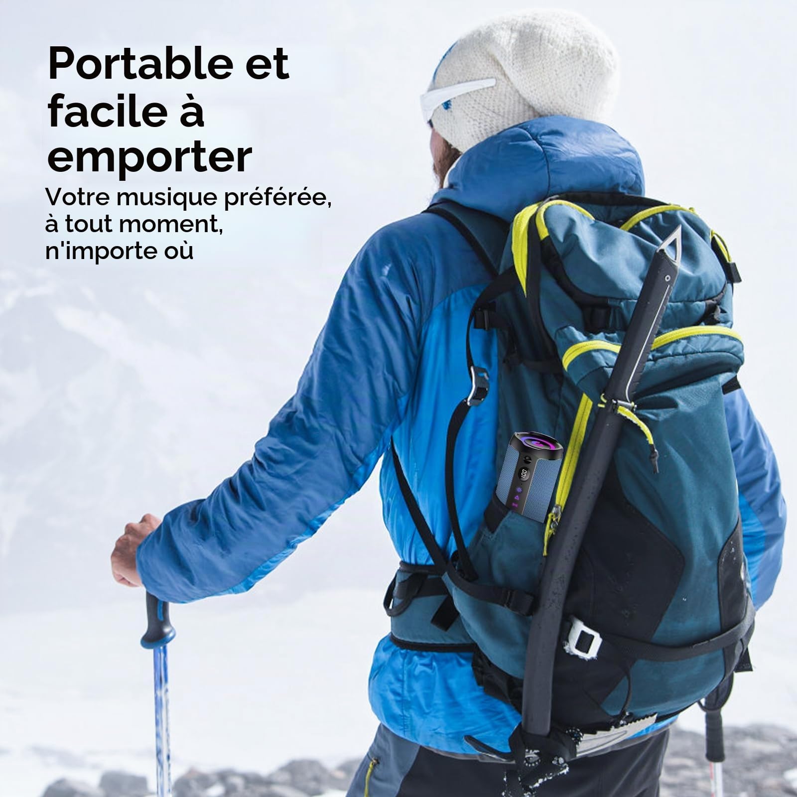 Enceinte Bluetooth Puissante 5.4 sans Fil avec Bass Puissantes, Haut-Parleur Portable 25W, LED Écran, Autonomie 25H,Son Surround à 360 degrés,Appairage TWS,AUX,TF Carte,pour l'extérieur/La Fête/Voyage