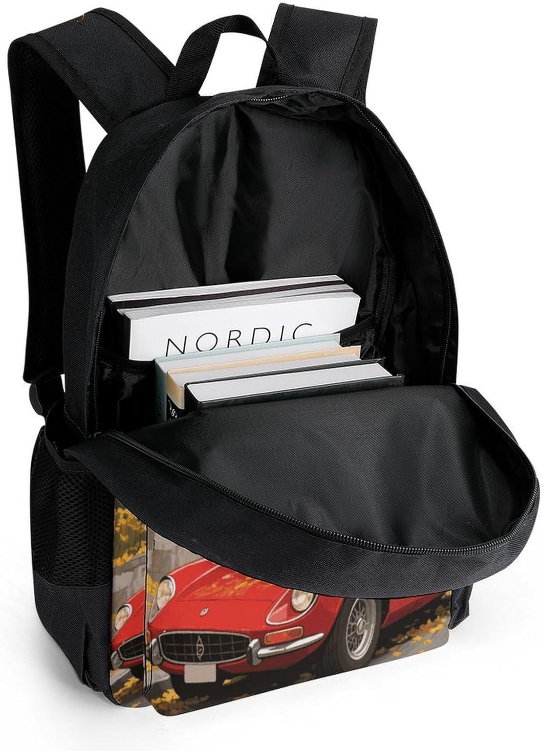 Retro Red Car Backpack 16 Inch Laptop Backpacks image 5