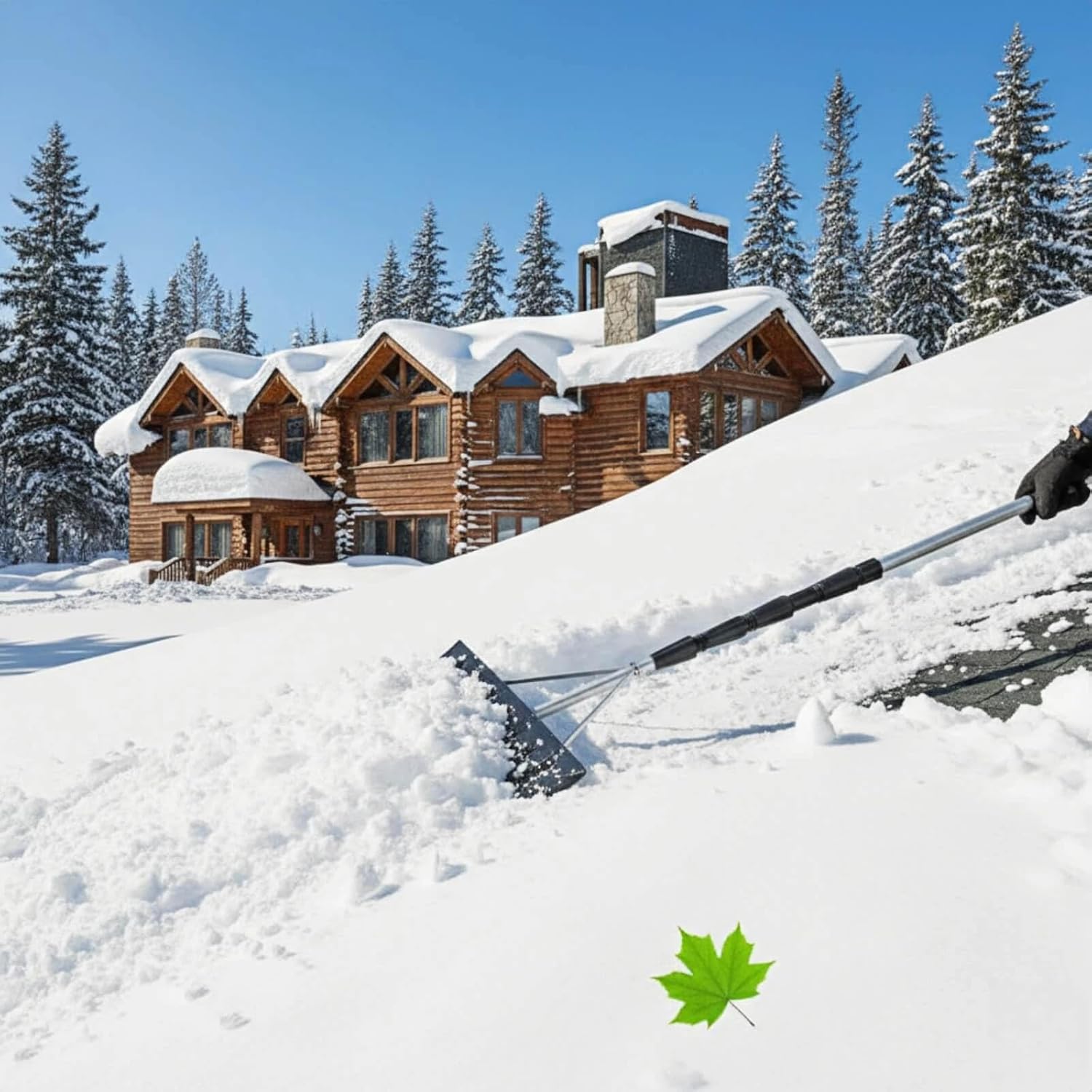 Aluminum Snow Rake – Adjustable 6.2–21 ft Lightweight Roof Tool for Solar Panels & Gutters, Senior‑Friendly Snow Removal