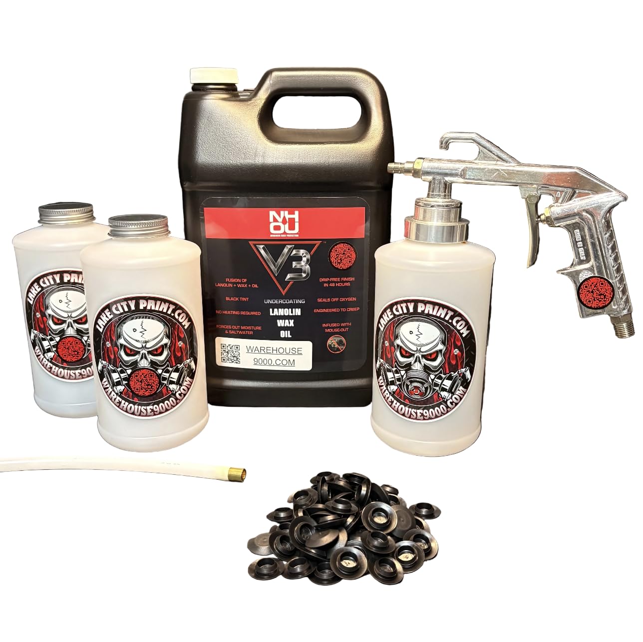 Complete NH Oil V3 Semi Pro Undercoating Gun - Straight Wand Kit (3 W Quart Bottles)