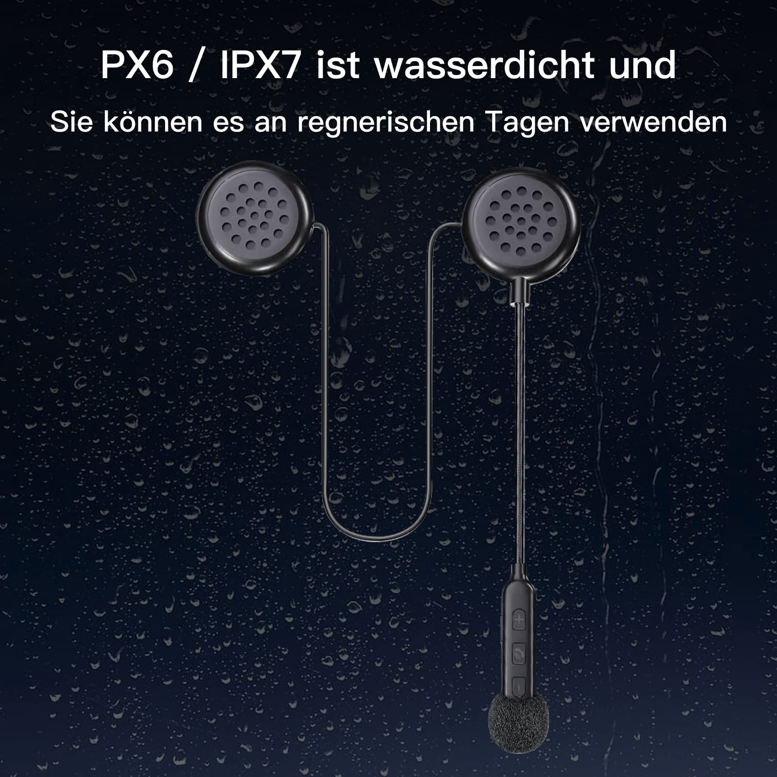 Zestaw słuchawkowy na kask motocyklowy, Bluetooth 5.0, automatyczna reakcja, 80 godzin, wysoka jakość dźwięku, ultracienkie słuchawki, jazda na rowerze, jazda na nartach, jazda na rowerze