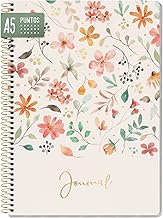 paper&you Dotted Journal Dotted A5 with Spiral Binding "Wild Blossoms" 160 Pages, Dotted Notebook - Sustainable and Climate Friendly