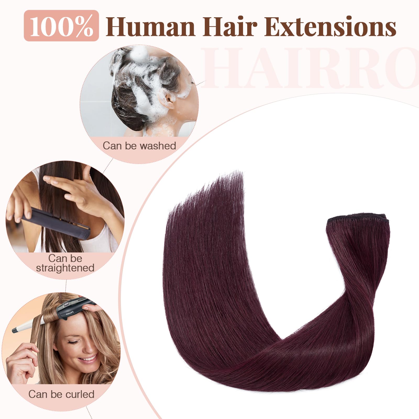 22 Inch Straight Human Hair Clip-In Extensions, 8 Piece Set, Ultra Thin Weft Amazon.com : Hairro 22 Inch Clip in Hair Extensions 100  main image 3