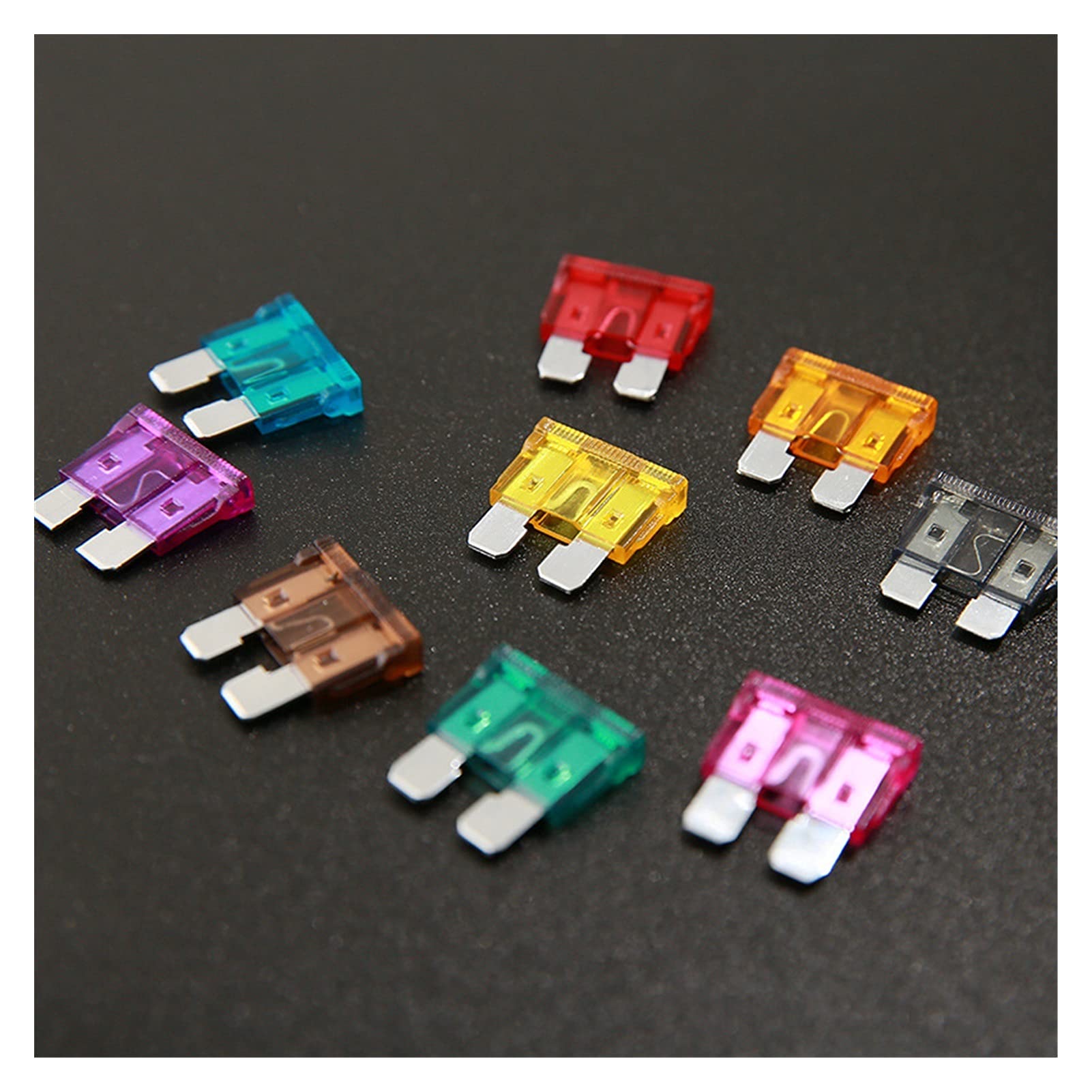 Kit de fusibles for coche de 100 uds, surtido de fusibles de cuchilla estándar for camión automático, 2A, 3A, 5A, 7,5 A, 10A, 15A, 20A, 25A, 30A, 35A Cableado de protección