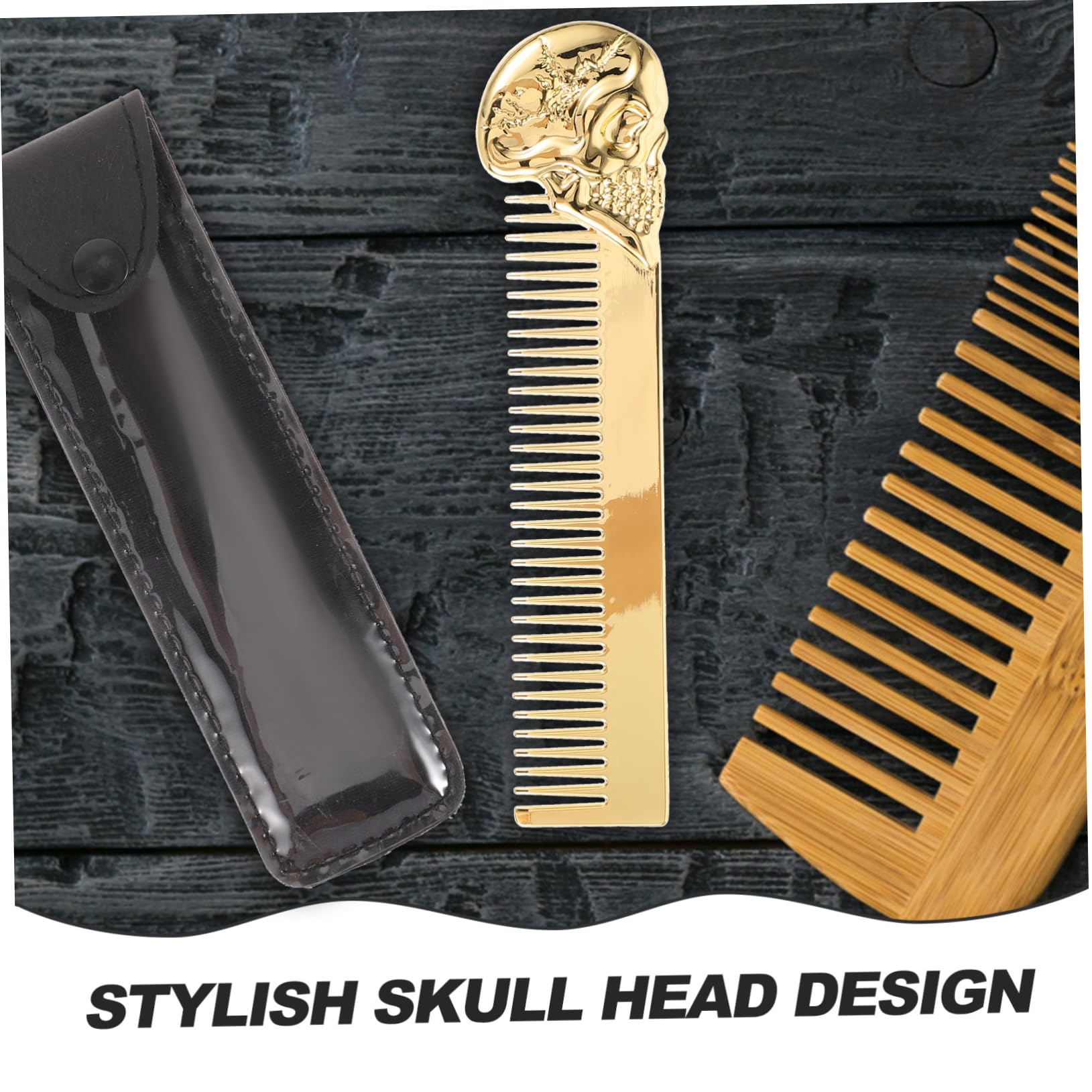 Beavorty 5 Stück herrengeschenkidee men accessories kalanchoe beard care set bartpflege set Schermaschinen Entwirrer Gesicht Bausatz Pferdeschwanz Fön Scherenschutzhalter Herren Bartkamm Pu