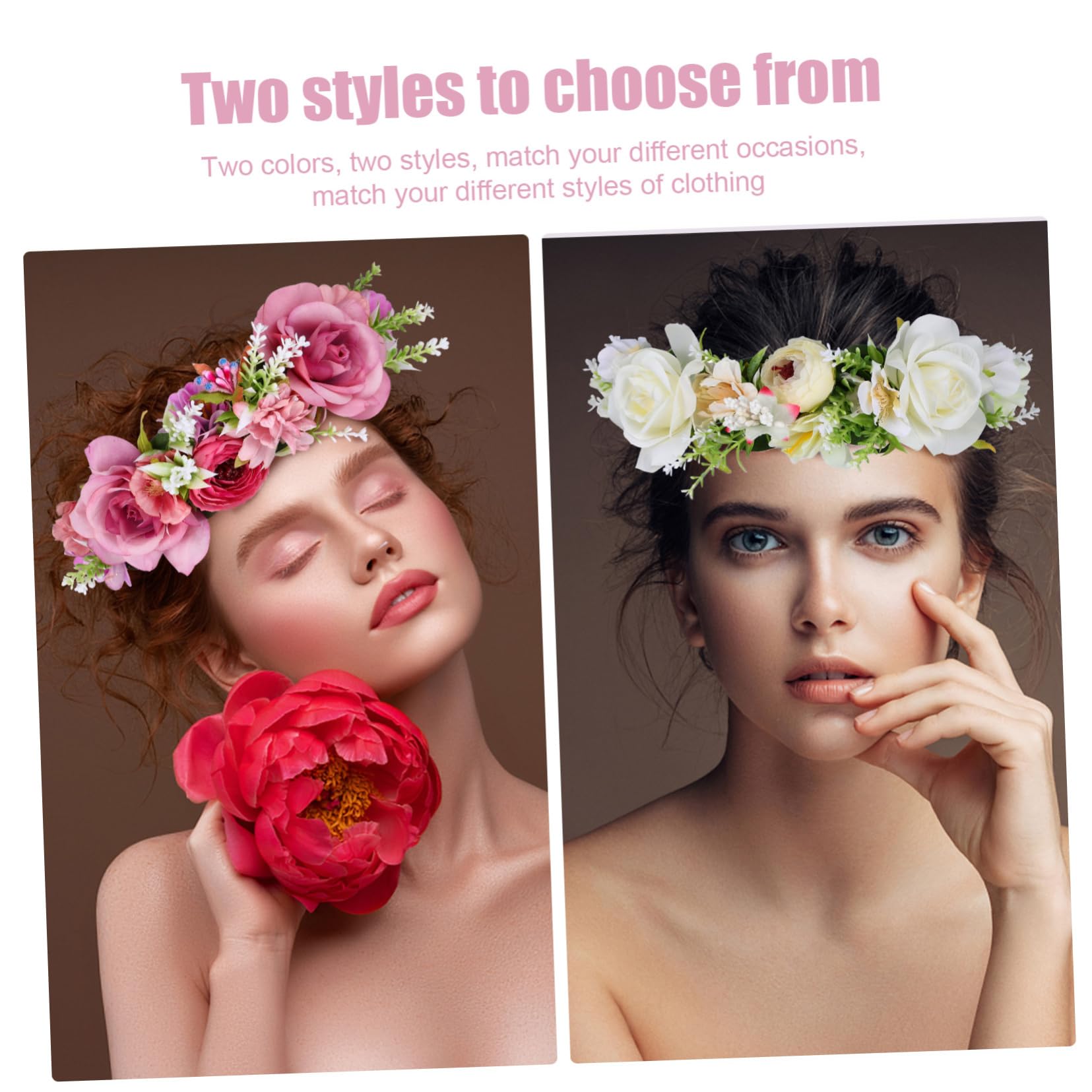 2piezas Diadema De Flores Artificiales Tocado Para Bodas y Accesorio Chic Para Mujeres
