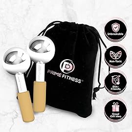 Ice Globes for Facials | Unbreakable Steel Cooling Roller | Cryo Sticks for Face | Massager for Face Neck & Eyes | Skin Care for Dark Circles, Puffiness, Wrinkles, Collagen Production (Gold)