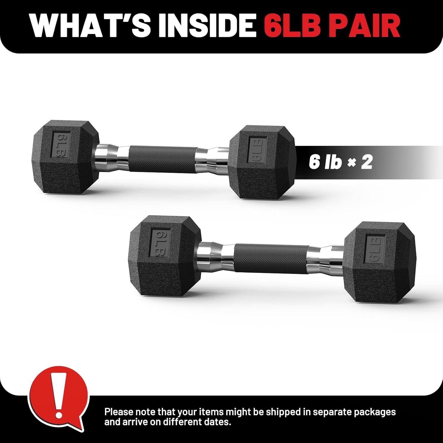 PAPABABE Hex Dumbbell Set with Rubber Grip 2.5-125lb, Odorless Rubber Coated Weight Fixed Dumbbells Set of 2/Single, Weights for Women at Home, Hand Weights for Home Gym & Strength Training,Pesas Para Ejercicios