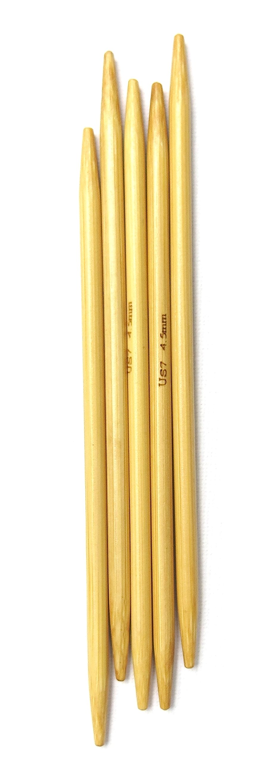 Adf Tm Natural 9'' (23Cm) X 4.5Mm Double Pointed Bamboo Knitting Needles 5Pcs