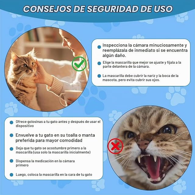 Foto 4 de 7 de Cámara de Inhalación para Mascotas con 2 Mascarillas, Espaciador con Indicador de Flujo, Antiestático
