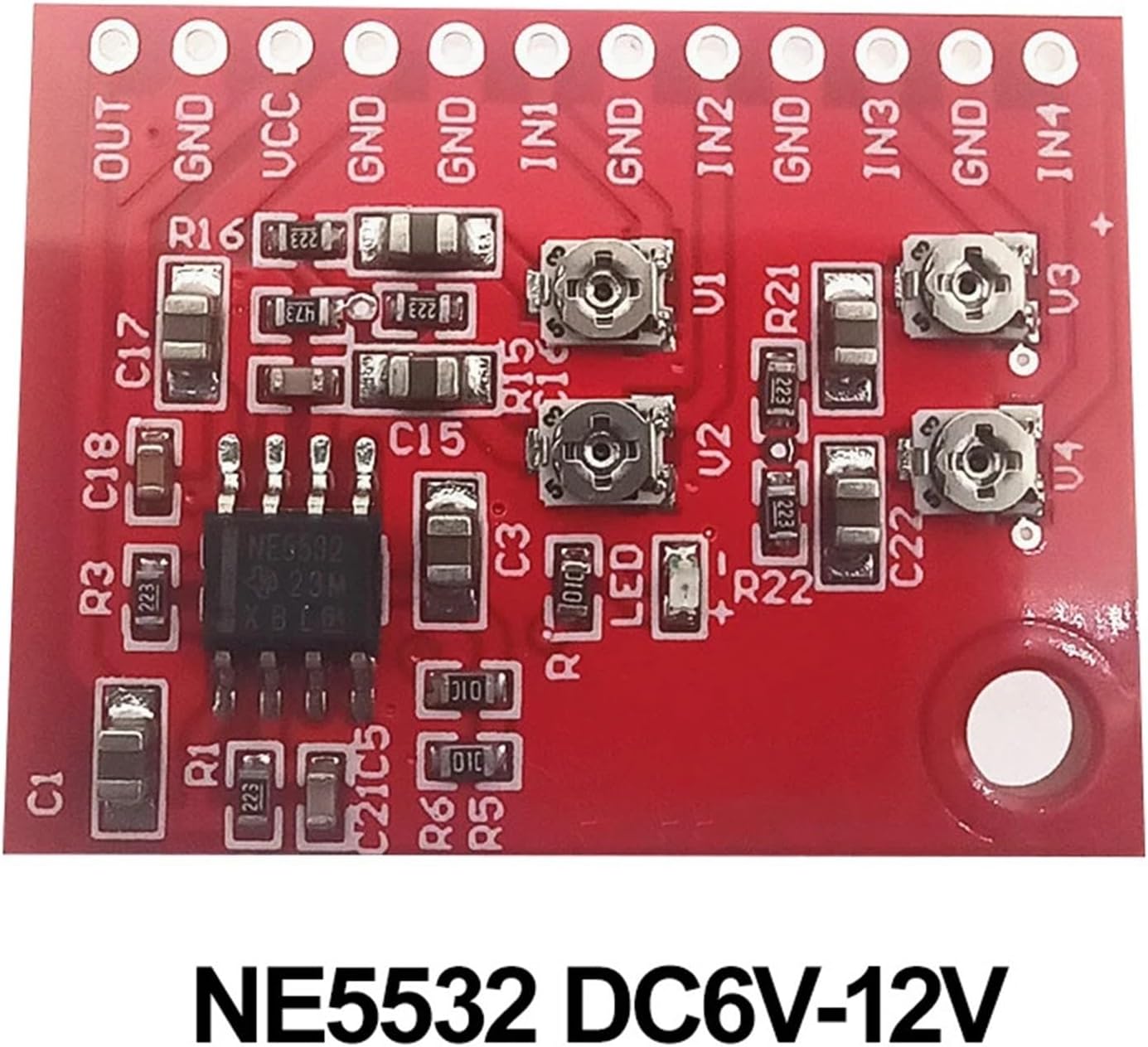 Ne5532 TDA1308 Mono Signal Input Audio Mixing Board 4 Inputs And 1 Mixed Output For Microphone Sound Mixing Module(NE5532)
