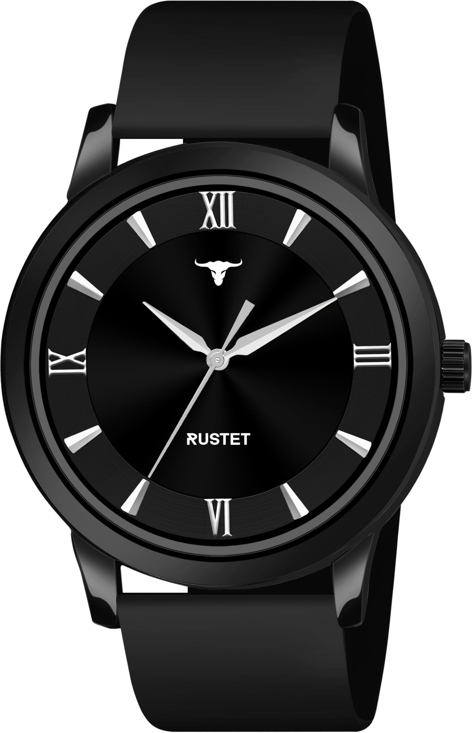RUSTET LD78-BLK Classy Look Black Dial Silicone Strap Watch for Men & Boys Black Colored Strap Black Men s Watch (B0CSYYFH95) Amazon Price History, Amazon Price Tracker