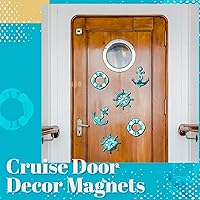 Vista 2 de 6 piezas de decoración magnética para puerta de crucero, calcomanías de anclaje de barco, refrigerador, anillo de salvavidas para volante, letrero