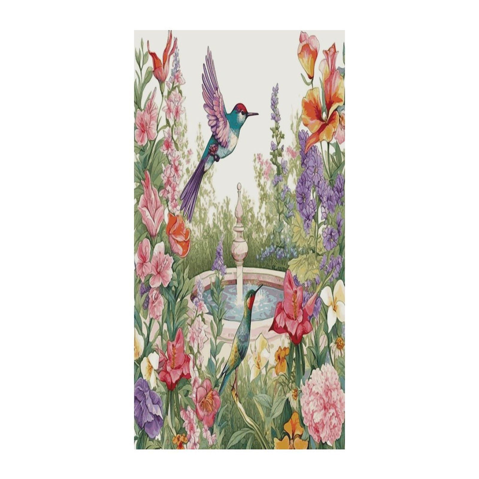 Fekiloot Style Garden With Birds And Flowers Door Curtain Room Divider Curtains