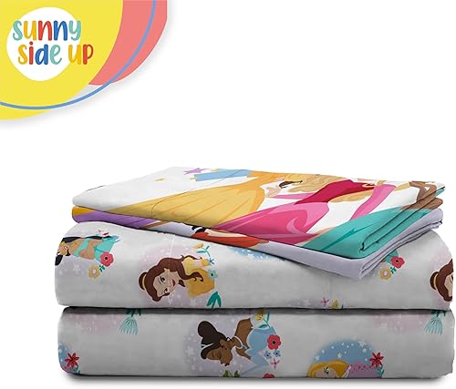 Miniatura 5 de Disney Princess - Juego de sábanas tamaño matrimonial  Juego de ropa de cama infantil de 4 piezas incluye funda de almohada  Sábanas de microfibra