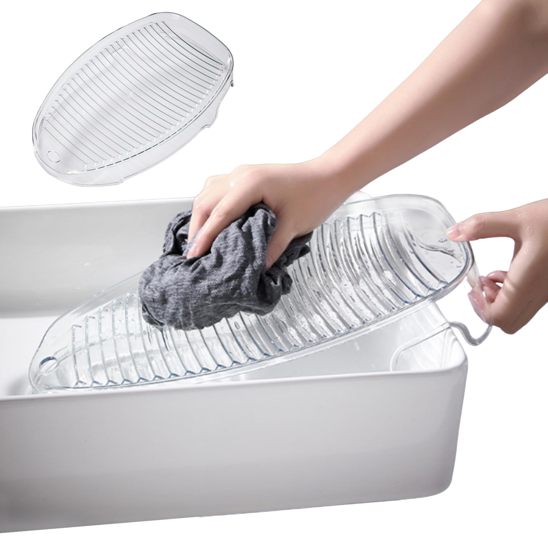 Lavabo 2 en 1 integrado de gran capacidad antideslizante para lavado manual